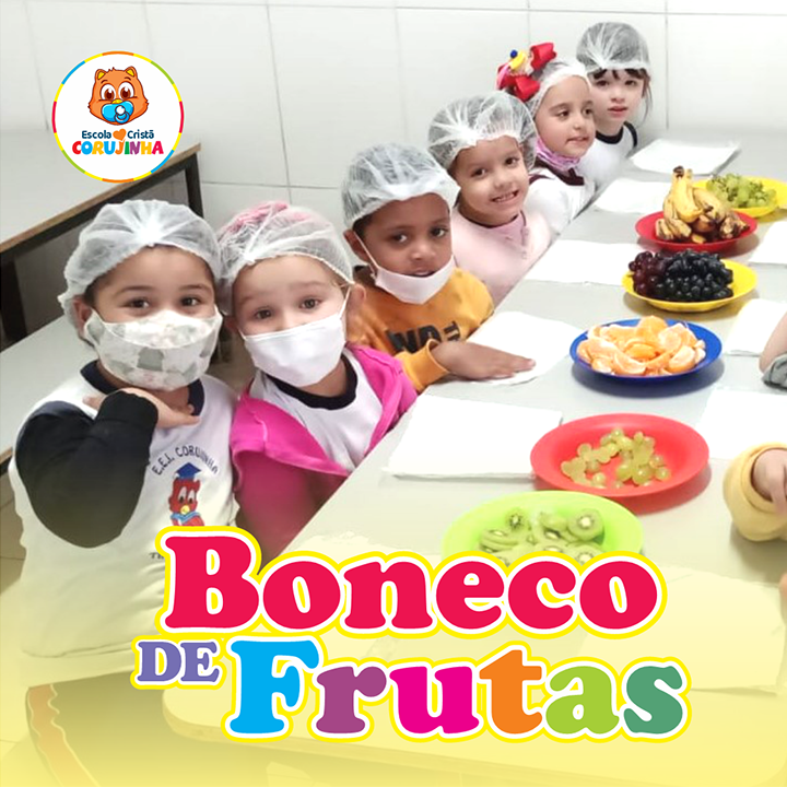 Boneco de Frutas - Aulas de Culinária no Corujinha